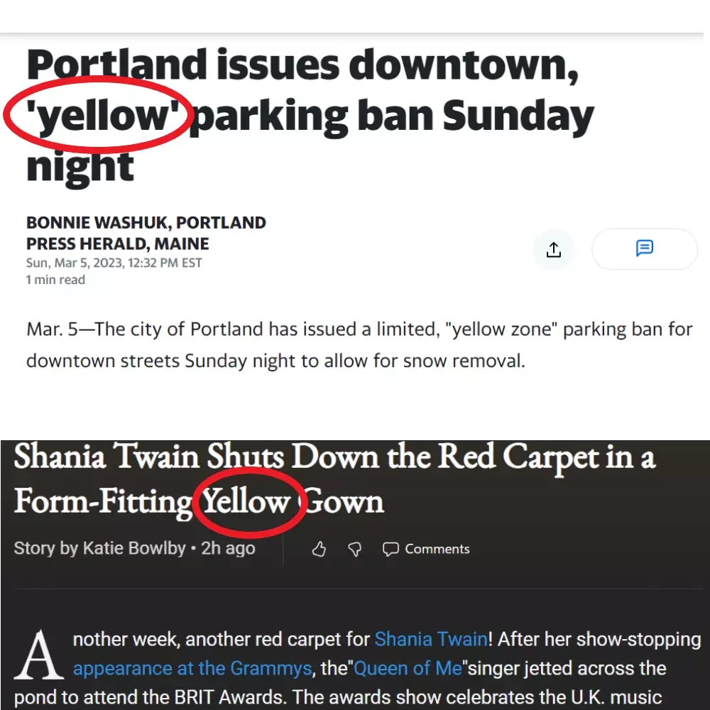 YELLOW PARKING BAN AND YELLOW IPHONE