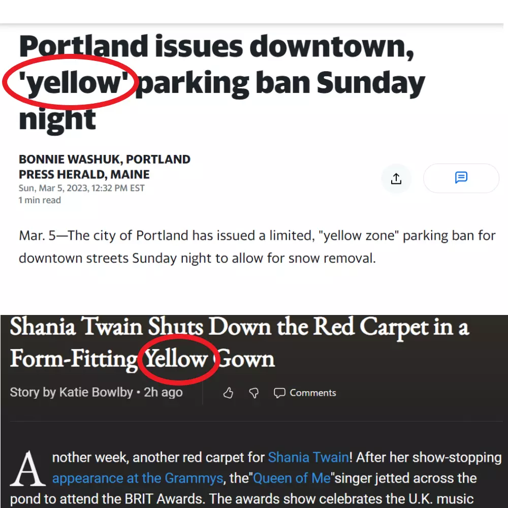 YELLOW PARKING BAN AND YELLOW IPHONE