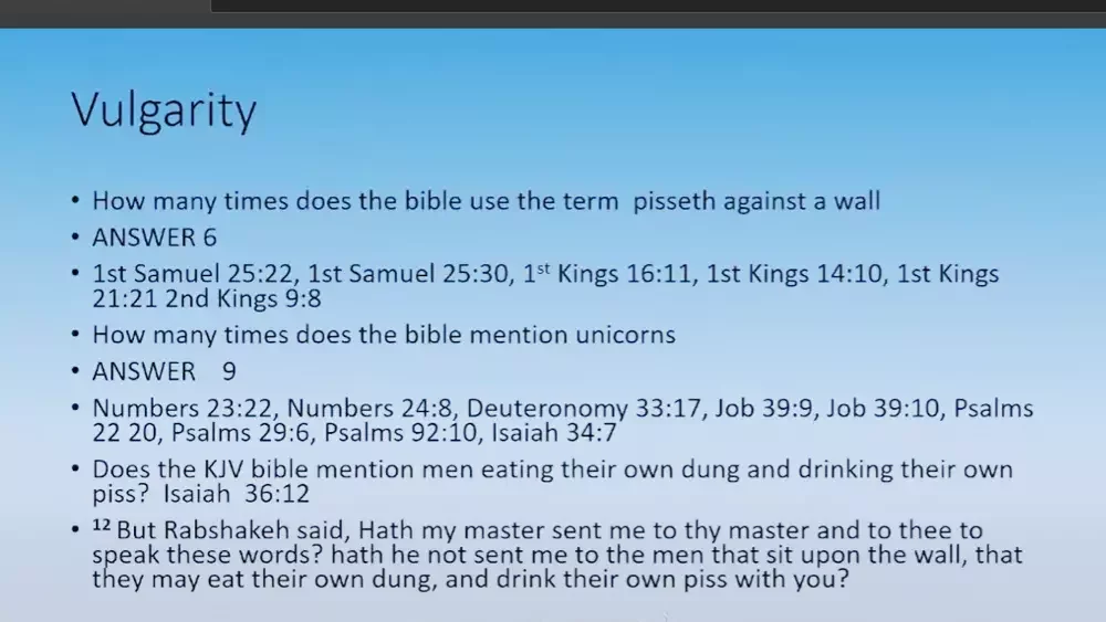 VULGARITY IN THE BIBLE