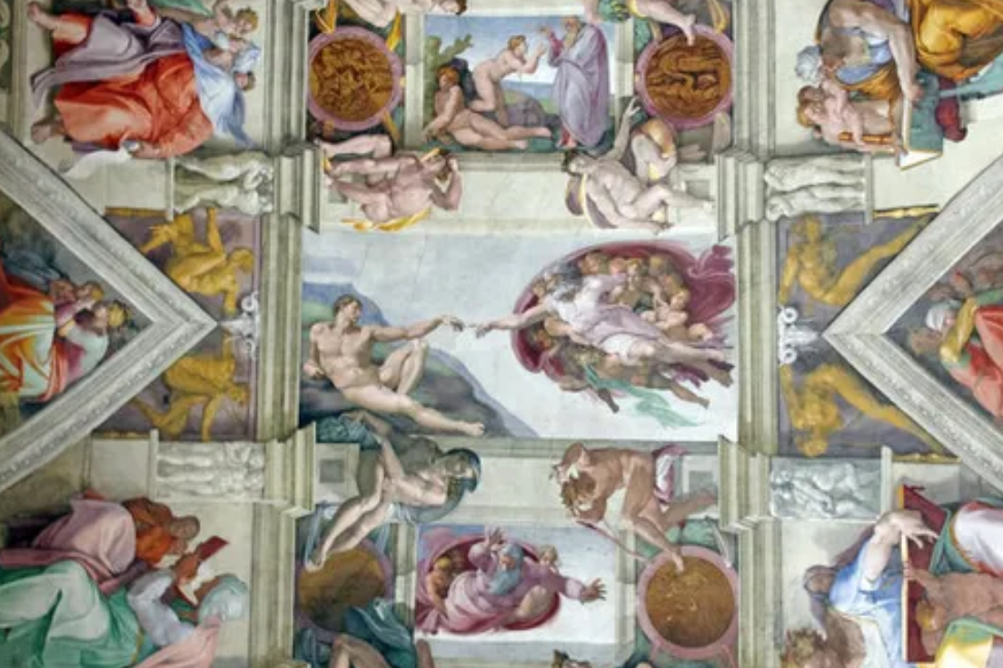 This is the Sistine Chapel, and in the center the