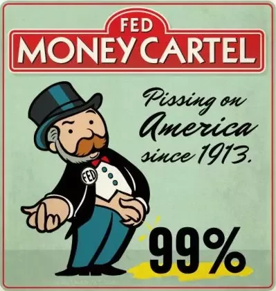 Monopoly Man Federal Reserve pissing on Americans