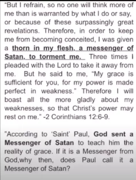 GOD SENT THE THORN IN THE FLESH TO PAUL
