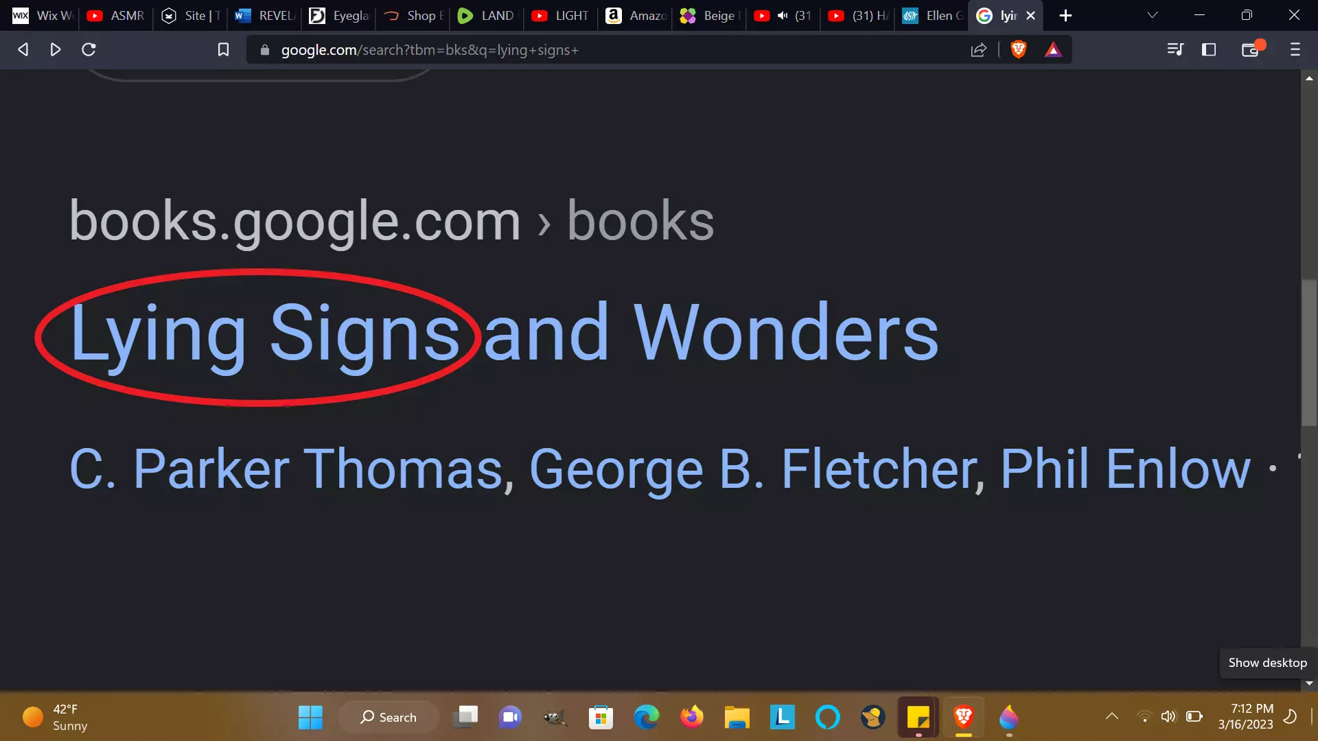 google books lying signs and wonders