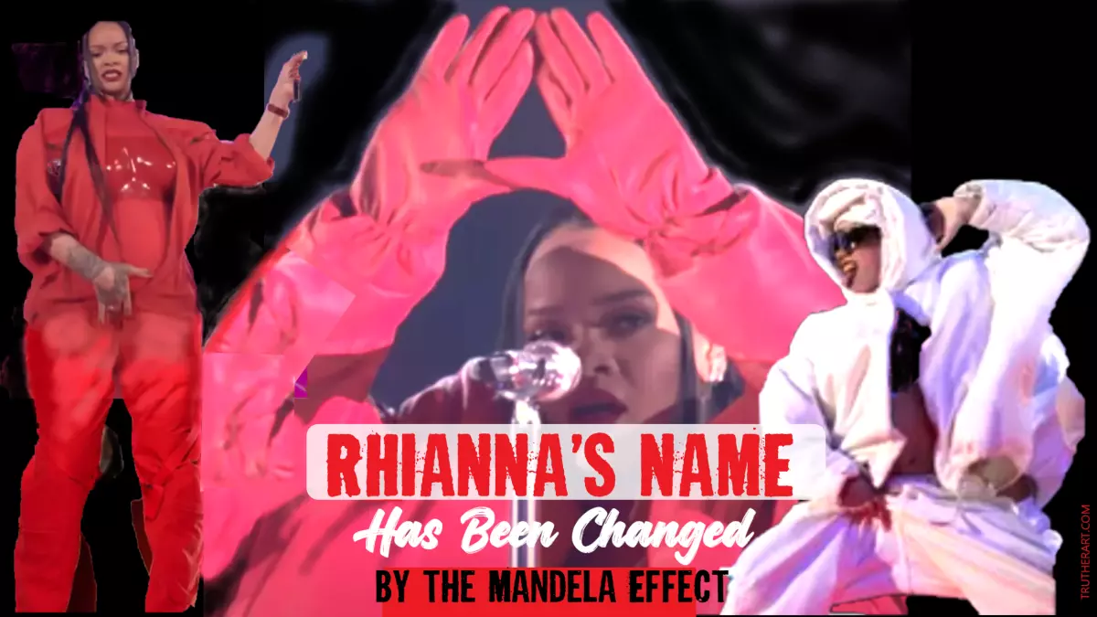 RHIANNA AT 2023 SUPERBOWL FLASHING ILLUMINATI HAND SIGN WITH DANCER GRABBING HIS CROTCH AND STICKING OUT HIS TONGUE
