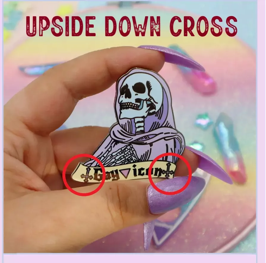 gay icon with upside down cross of Jesus