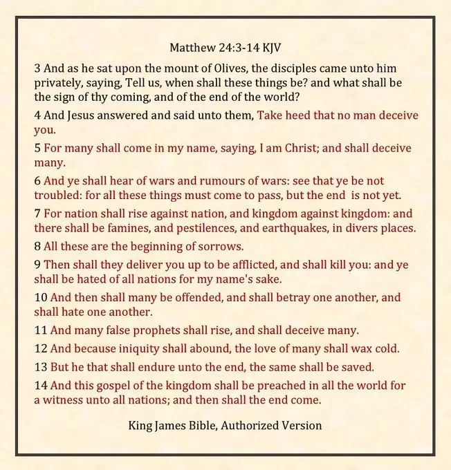 Matthew Chapter 24 KJV