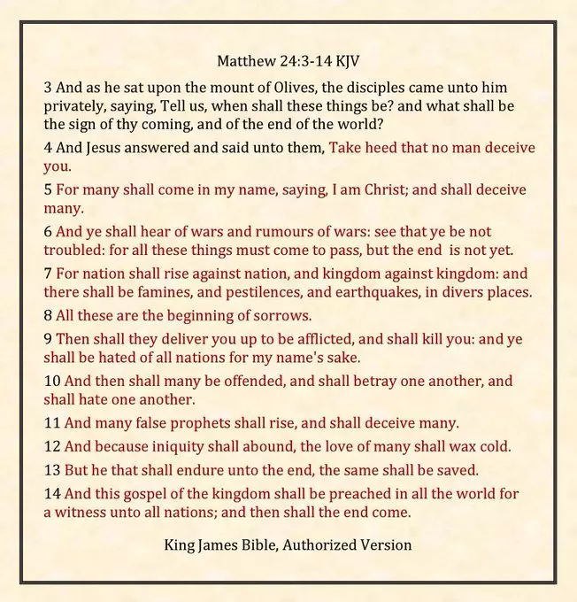 Matthew Chapter 24 KJV