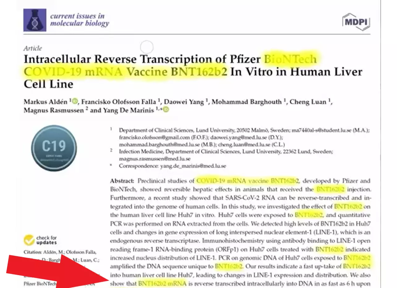 STUDY SHOWING COVID19 VACCINE CHANGES DNA