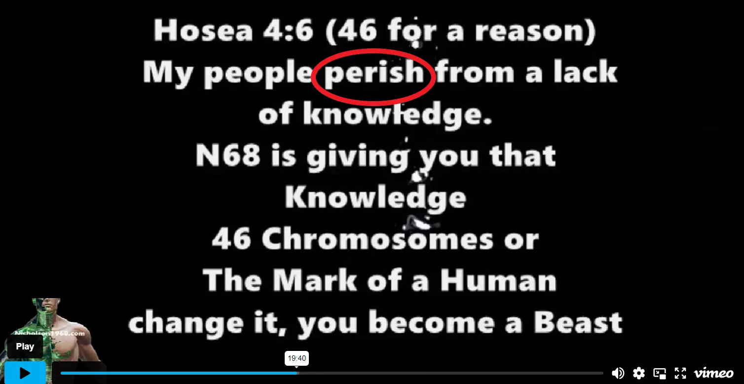 Hosea 4:6 My people perish for lack of knowledge