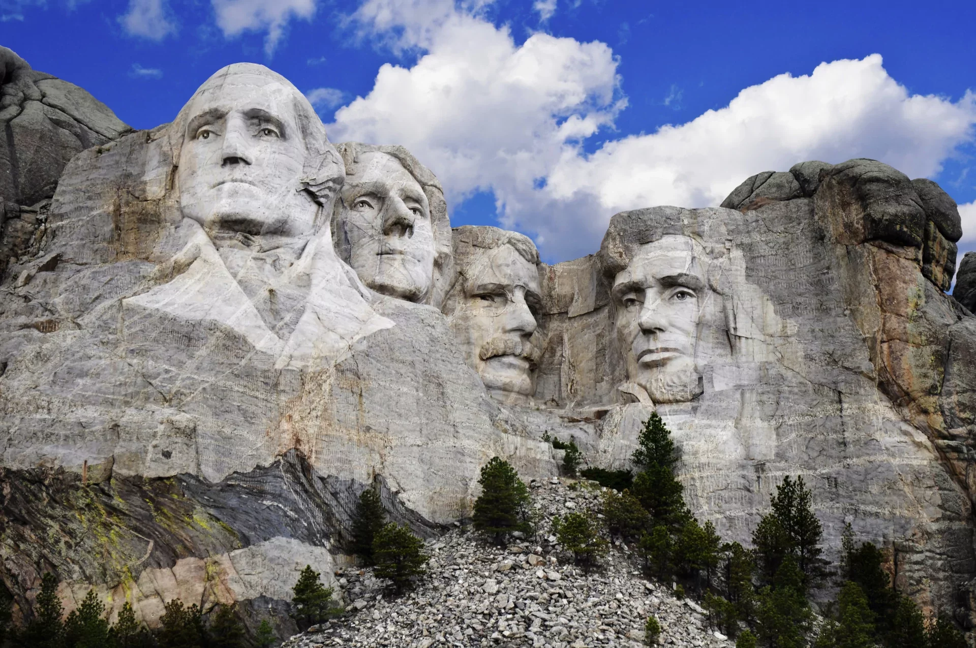 MOUNT RUSHMORE WITH DETAILED EYES and coat collar 
