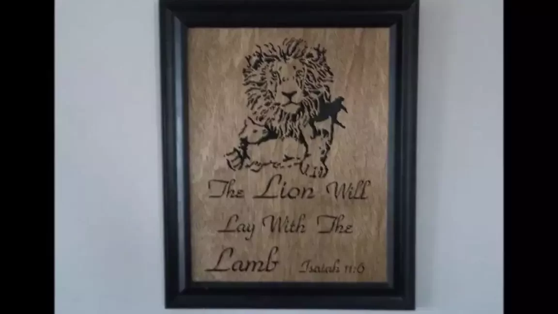 LION AND LAMB ISAIAH 11:6 PICTURE ON WALL